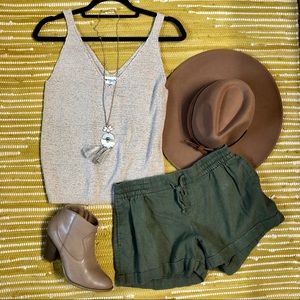 Oatmeal sweater knit tank top